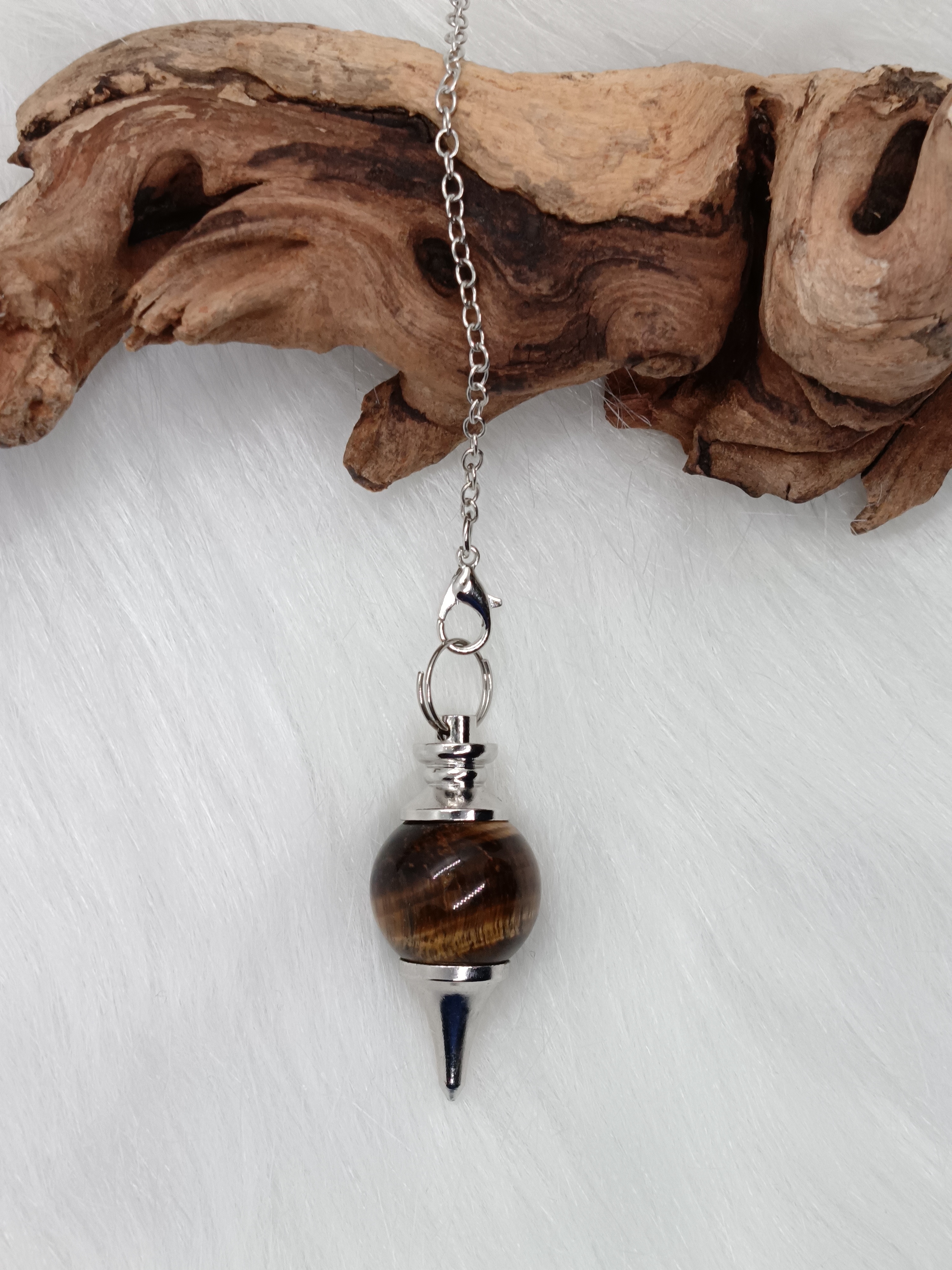 Pendule Séphoroton en œil de tigre 