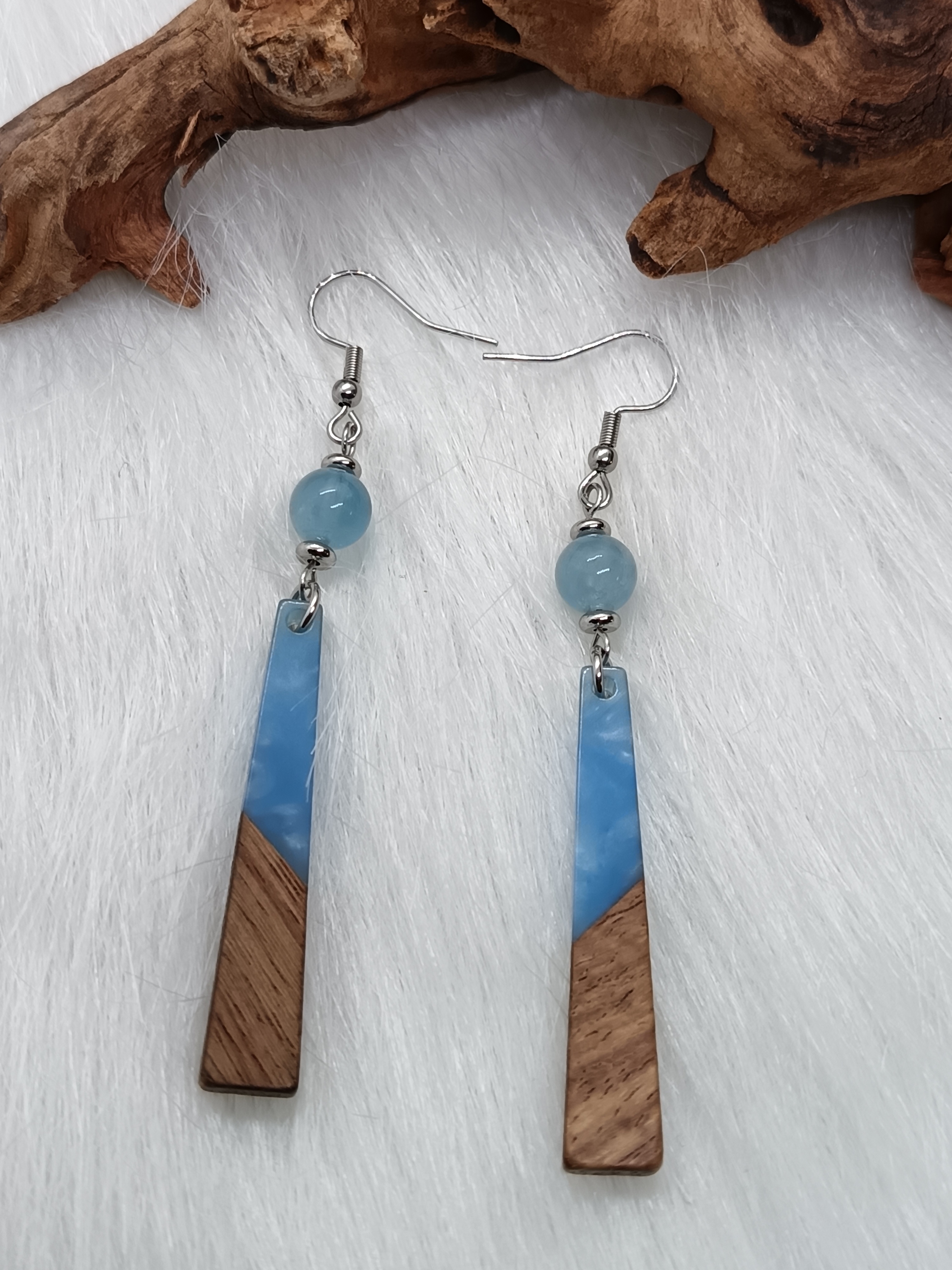 Boucles d'oreilles "apaisantes" en aigue-marine
