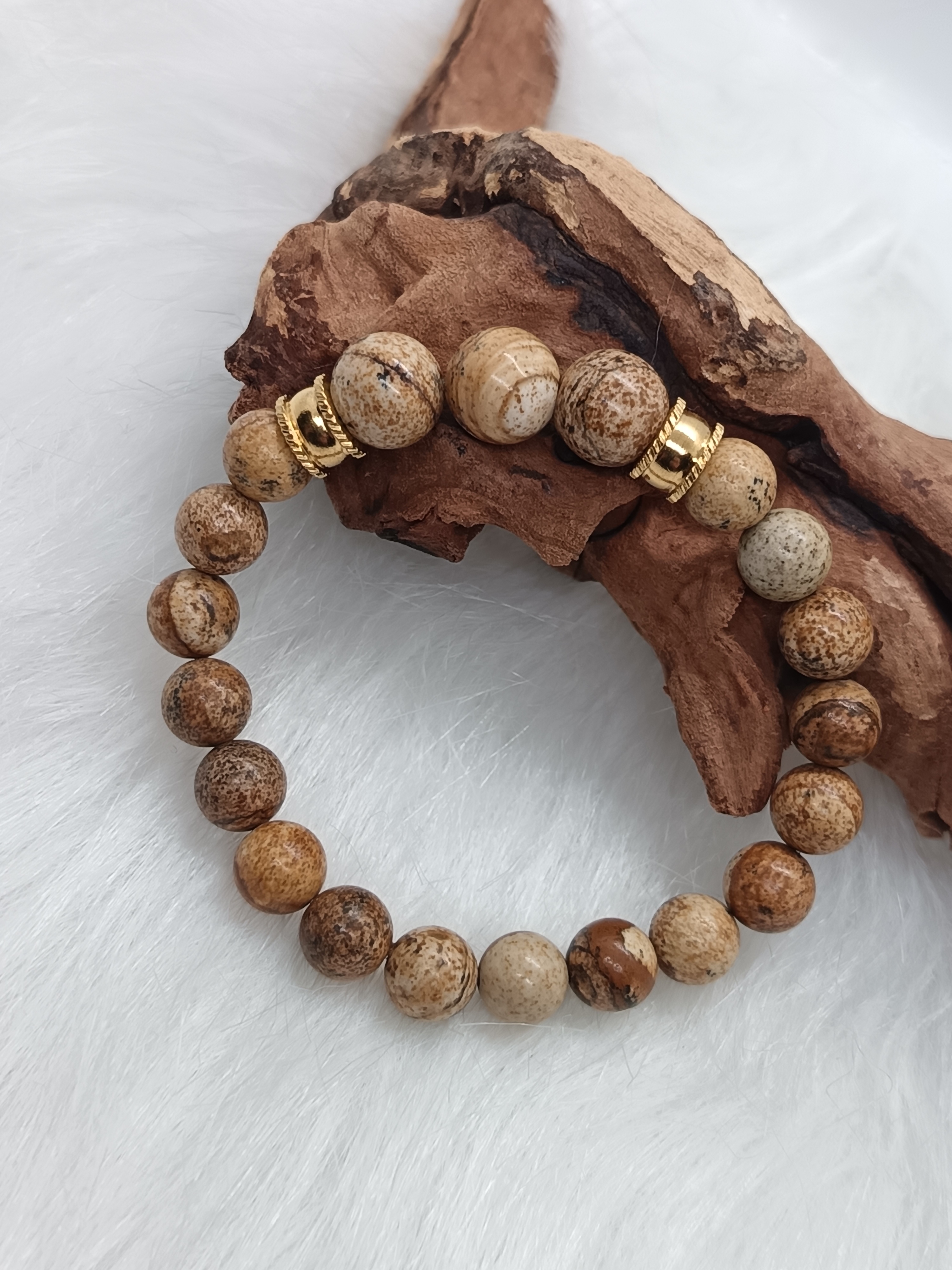 Bracelet "sérénité" en jaspe paysage