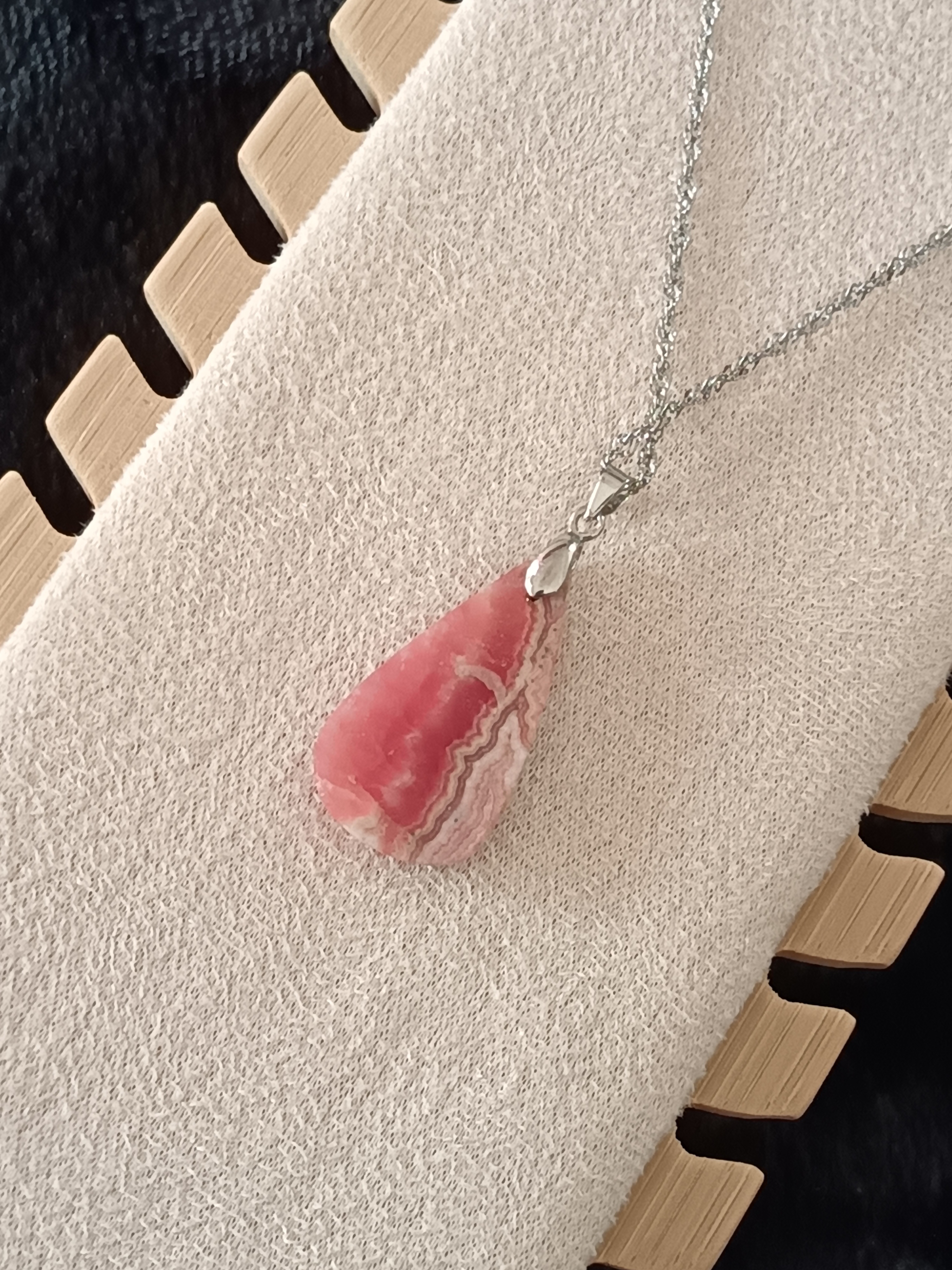 Collier "douceur" en rhodochrosite