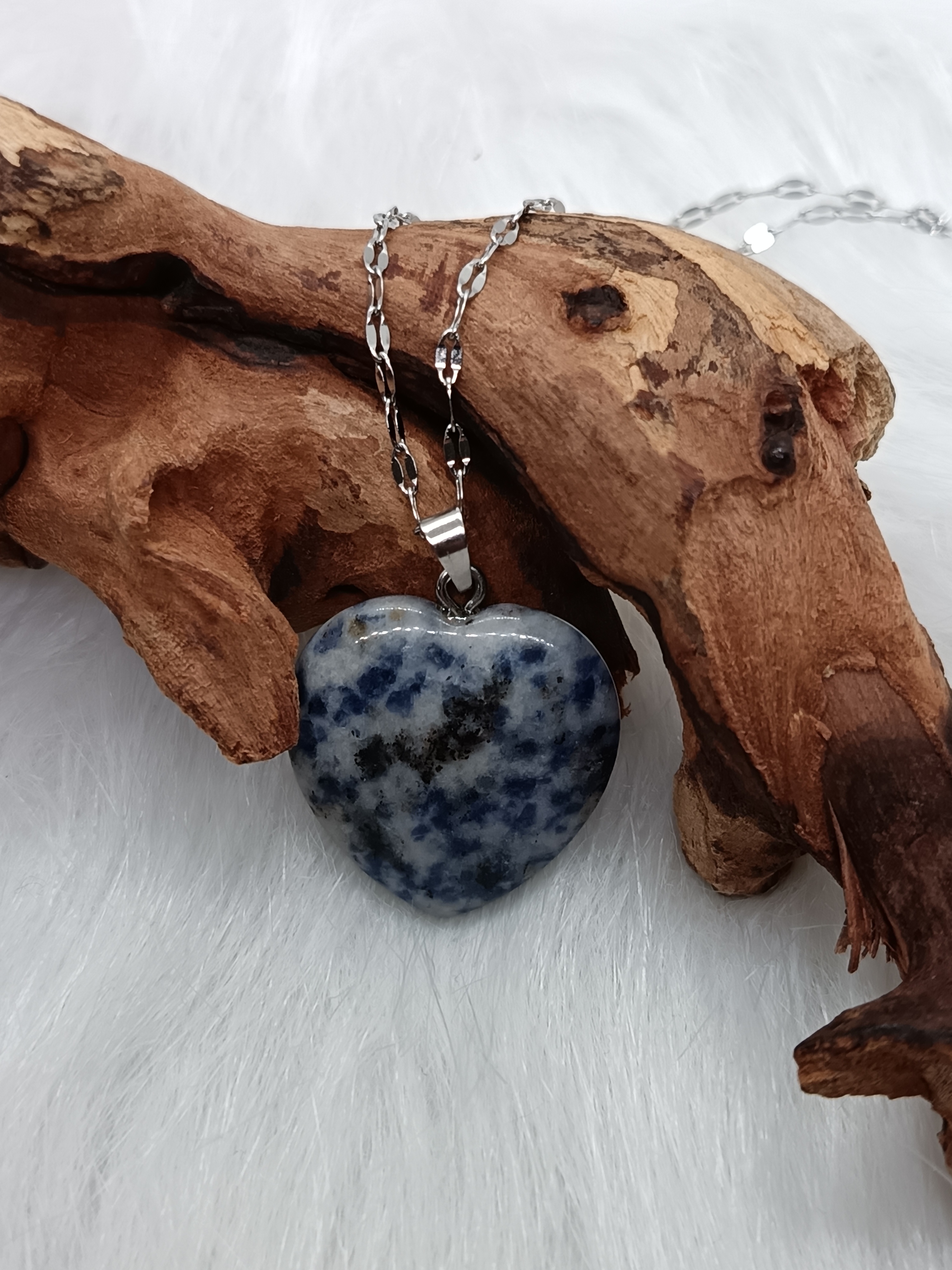 Collier "mon cœur" en sodalite