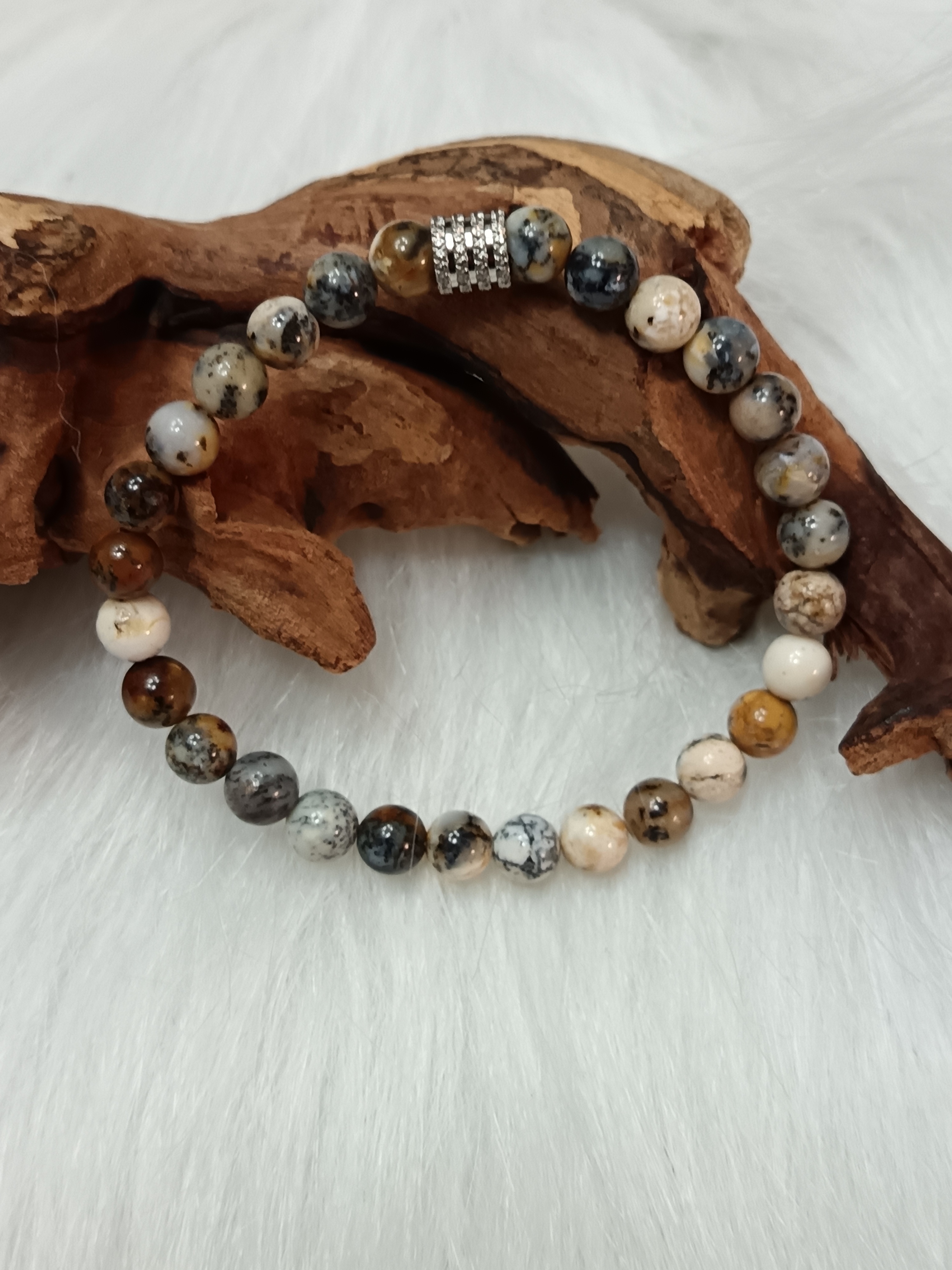 Bracelet "bien-être" en agate dendritique 