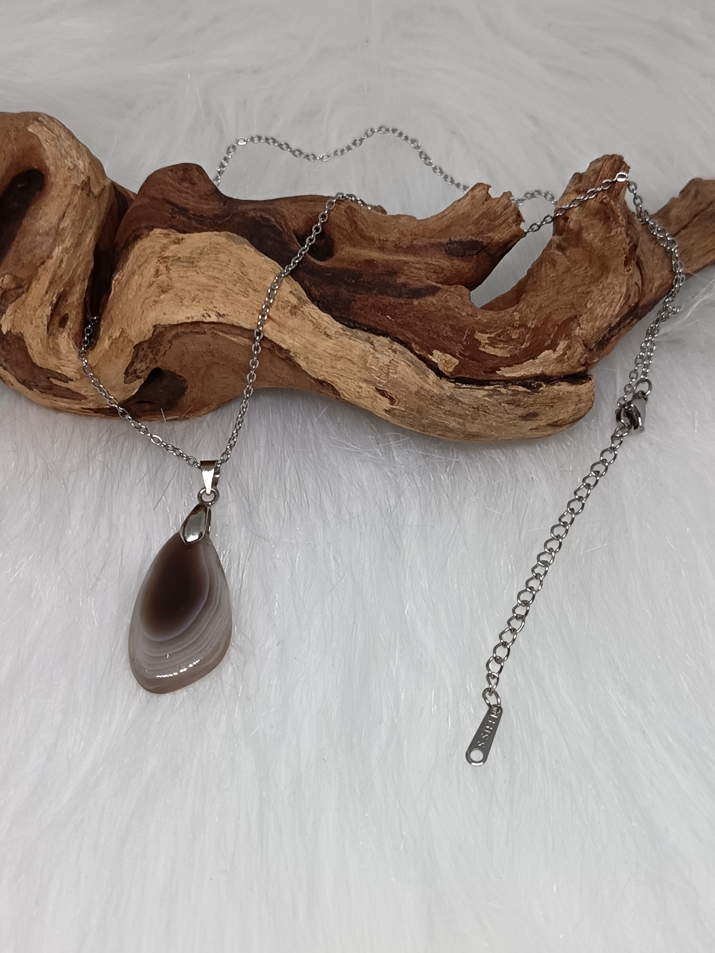 Collier "harmonie" en agate de Botswana