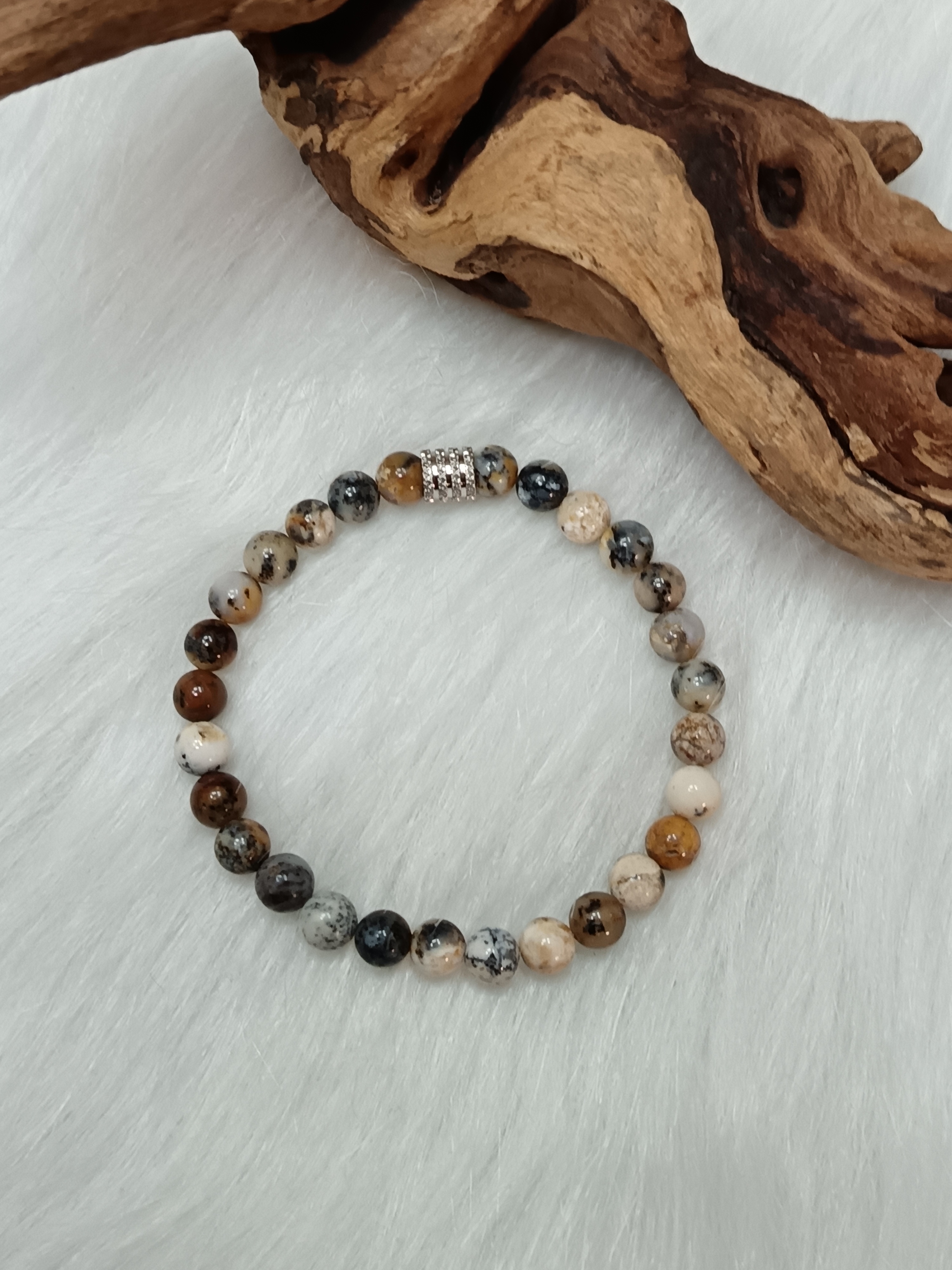 Bracelet "bien-être" en agate dendritique 