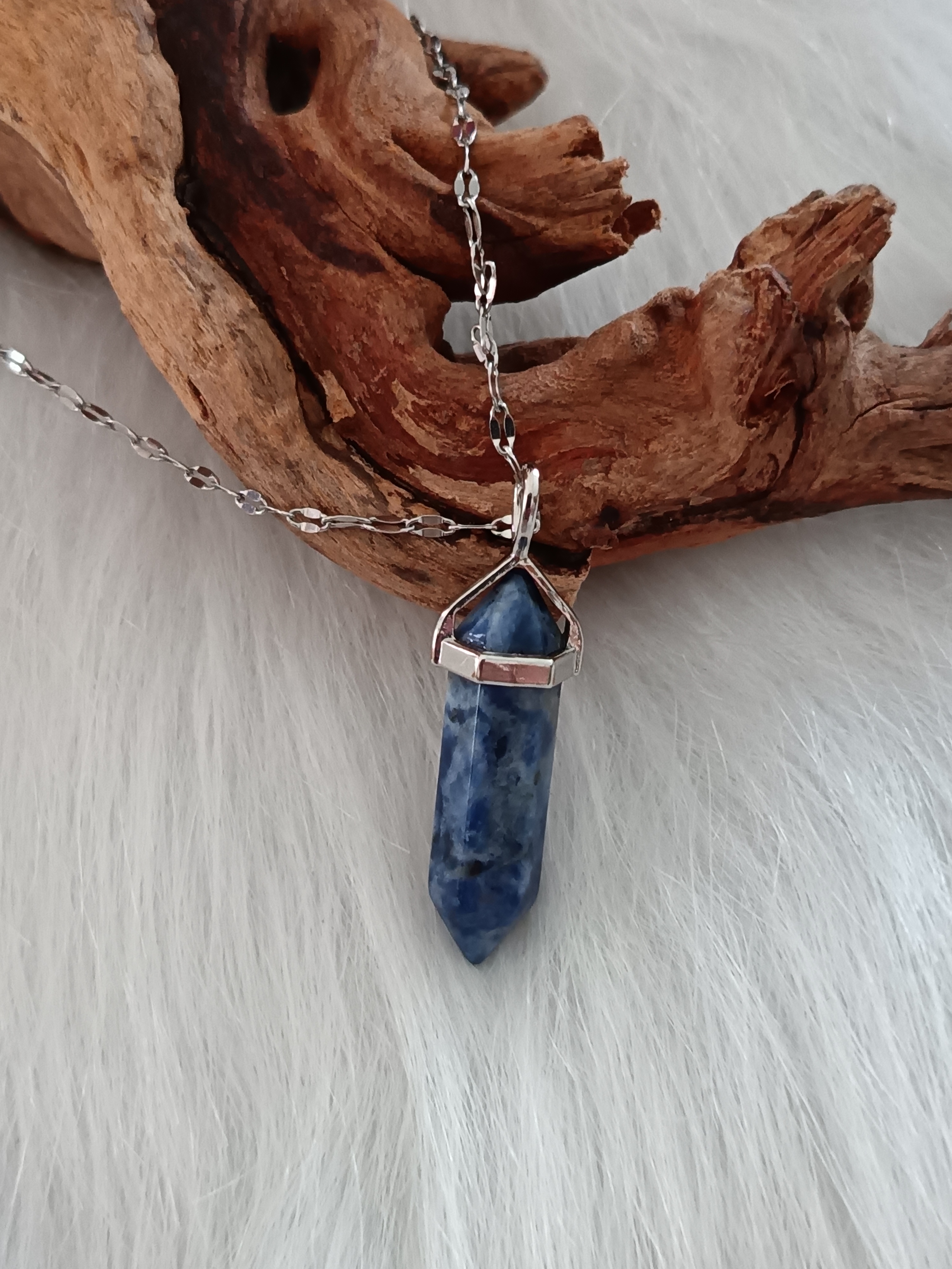 Collier "positivité" en sodalite