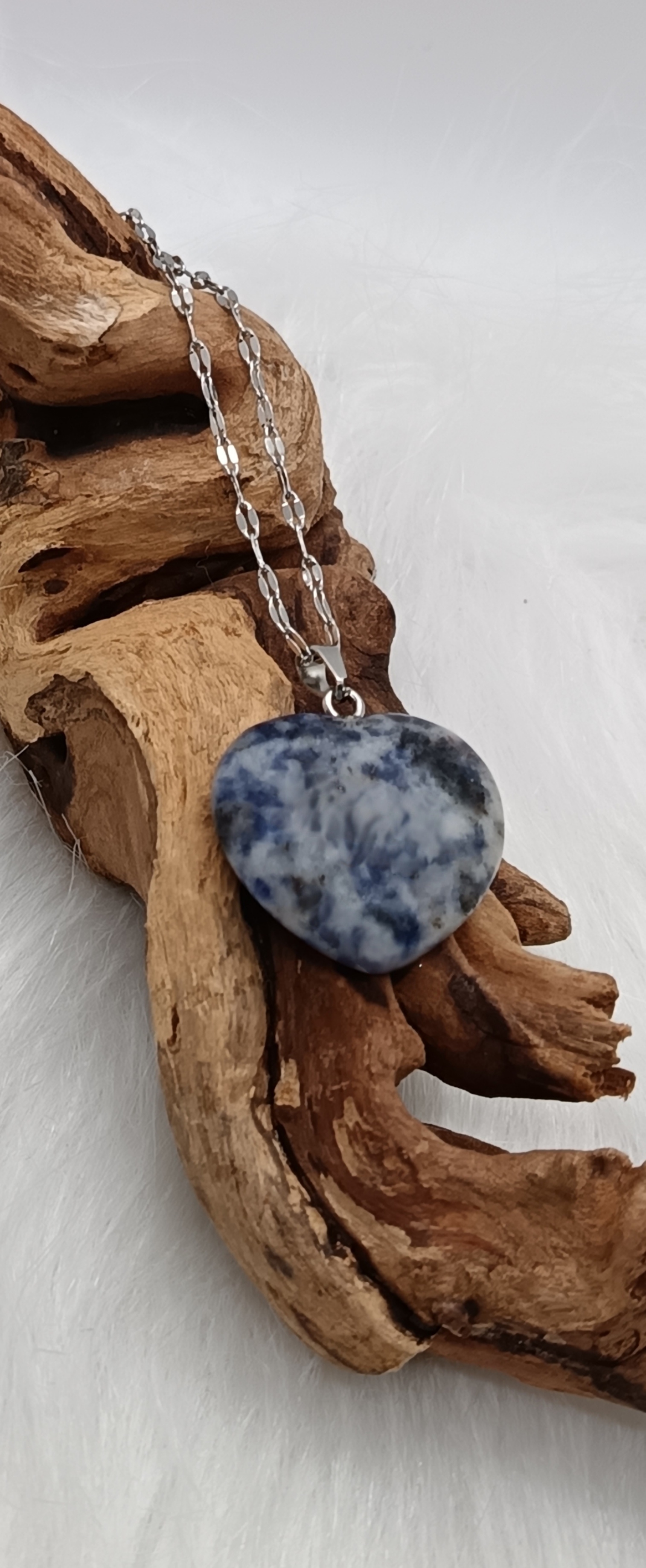 Collier "mon cœur" en sodalite