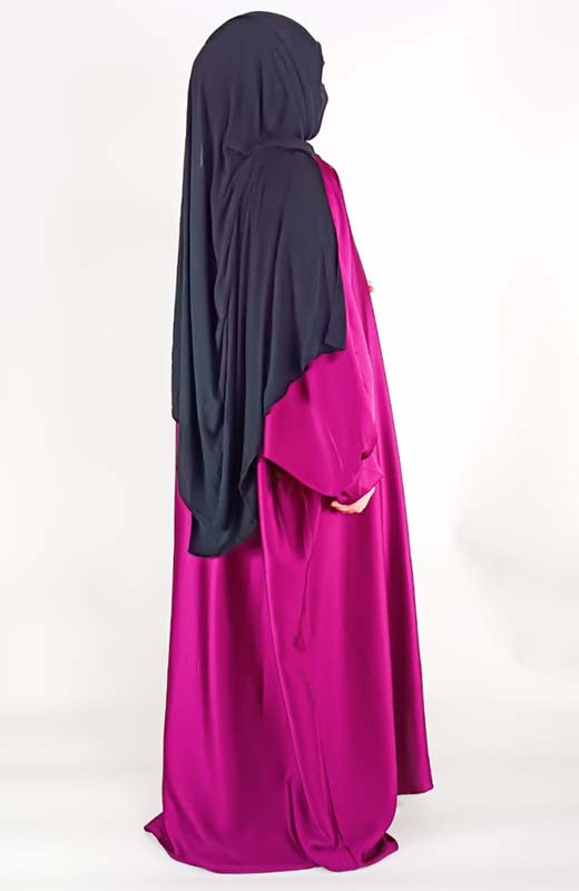 Abaya 2 pièces satin avec noeud