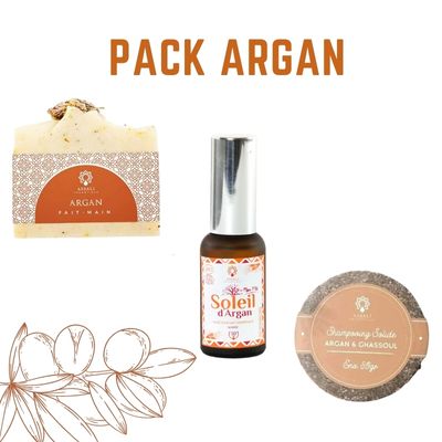 Pack Argan savon + shampoing + huile