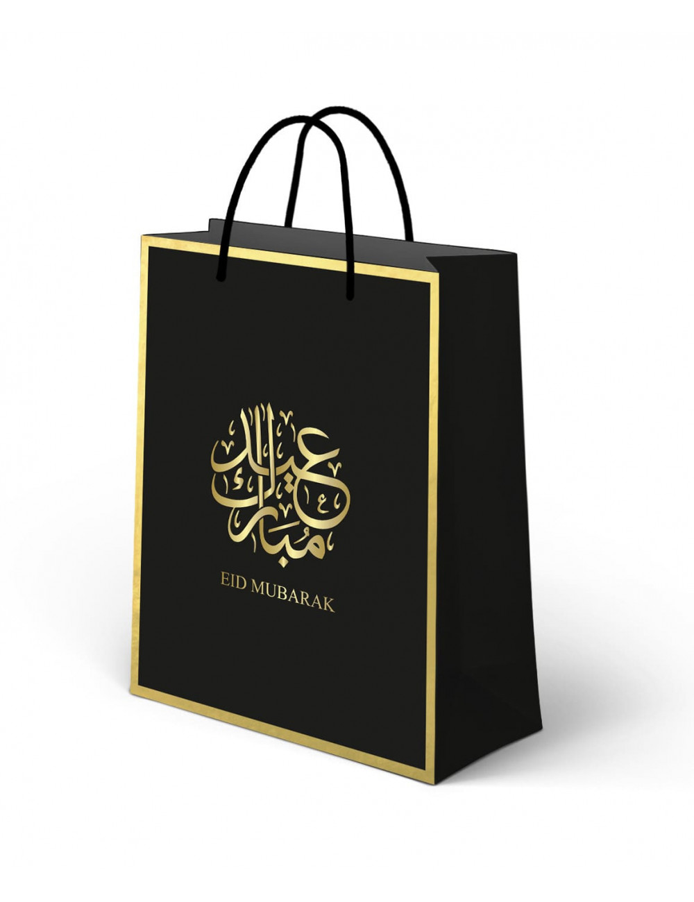 Sac cadeau Eid Mubarak cartonné  Black & Gold