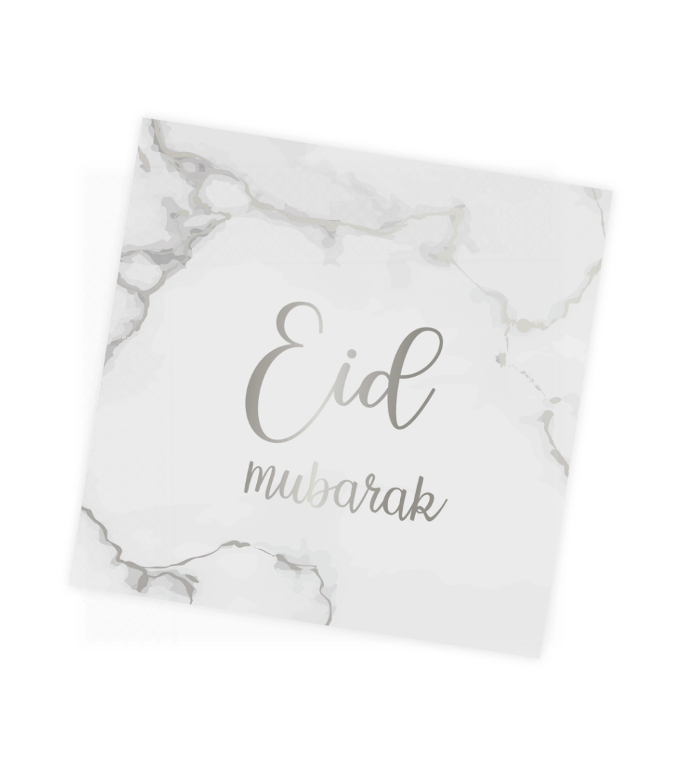 Lot de 12 serviette en papier - MarbreSilver