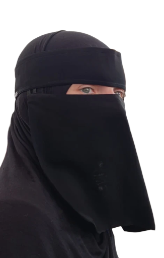 Half niqab moyen à clip