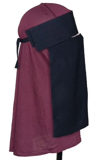 Half niqab long casquette à nouer