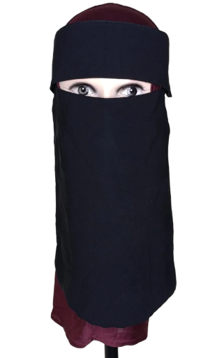 Half niqab long casquette à nouer