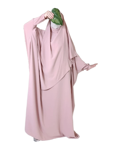 Ensemble Abaya Khimar Soie de Médine 