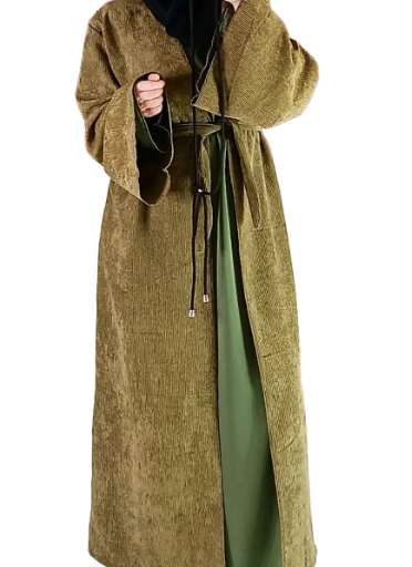 Kimono Gilet Long en Velours cotelé