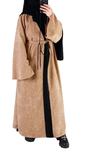 Kimono Gilet Long en Velours cotelé