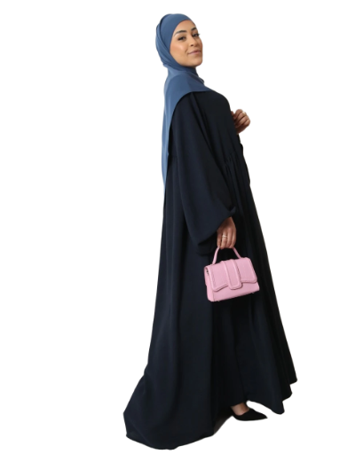 Abaya HAFSA évasée en tissu jazz – manches bouffantes, robe mastour élégante, made in Italy
