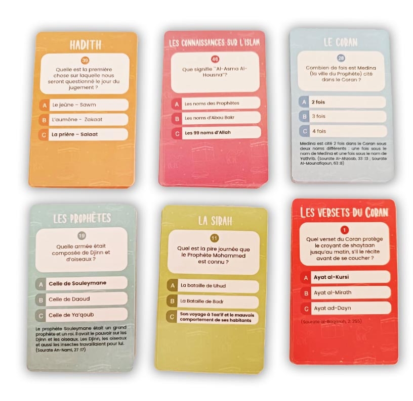 Jeu de cartes Quizz sur l’islam