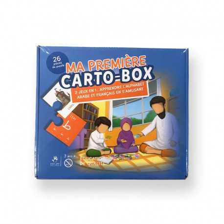 PUZZLE MA PREMIÈRE CARTO-BOX – 2 JEUX EN 1 : APPENDRE L’ALPHABET ARABE ET FRANÇAIS EN S’AMUSANT – MUSLIMKID