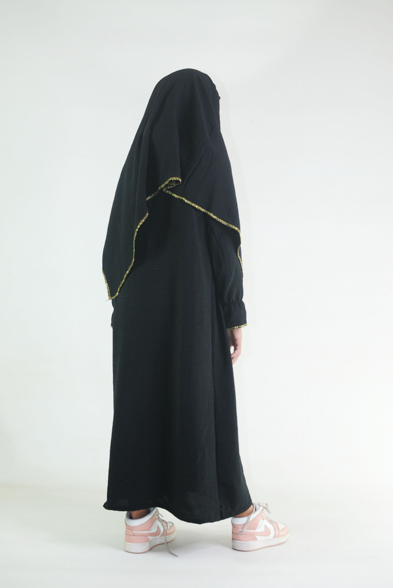 Ensemble abaya khimar 4-16  ans noir