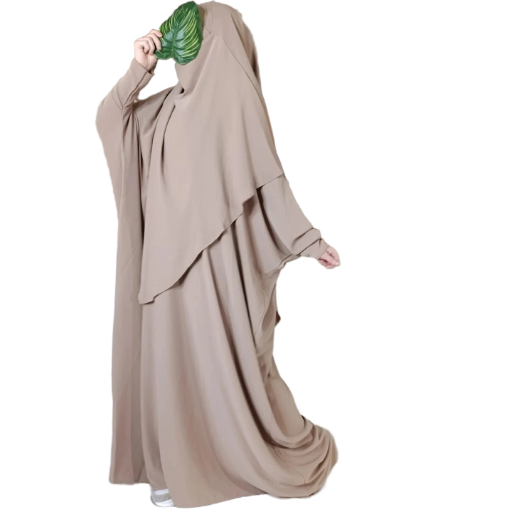 Ensemble Abaya Khimar Soie de Médine 