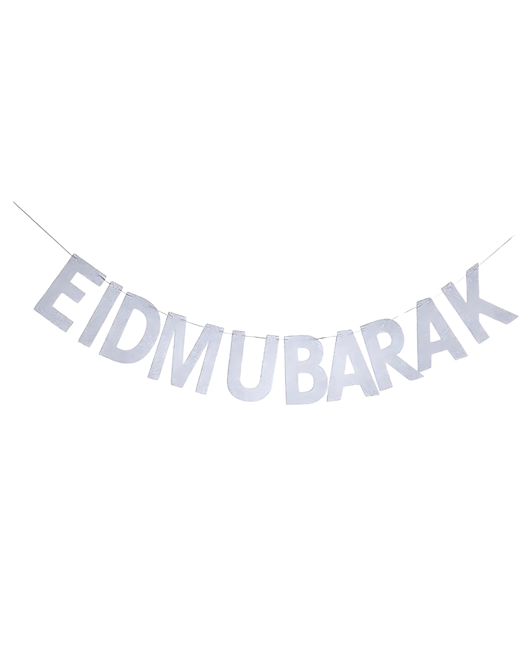 Guirlande Paillette Lettre EId mubarak Argentée