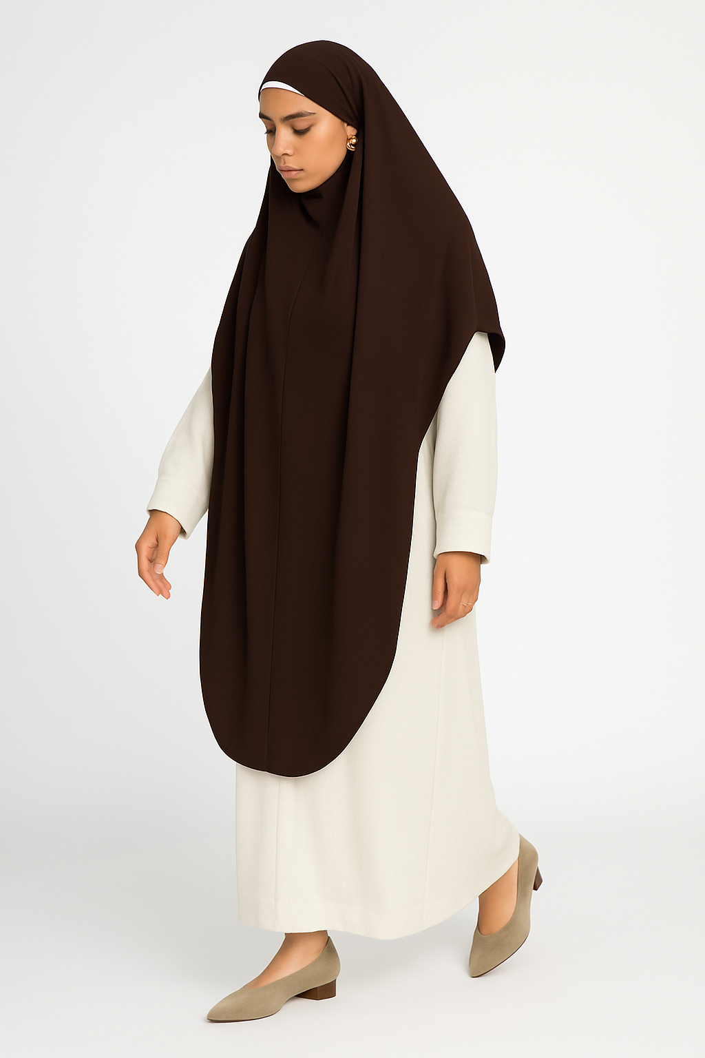 Khimar maxi long - soie de médine arrondis / Ref IO