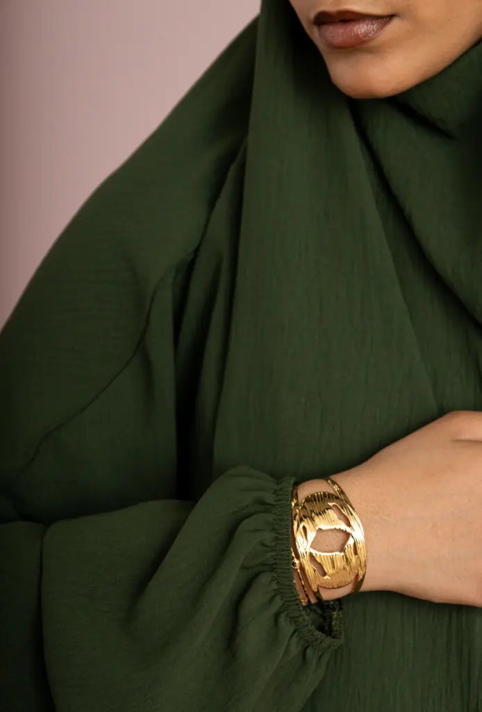 🧕 Ensemble Jilbeb Deux Pièces en Jazz – Mode Pudique Élégante pour Femme Voilée