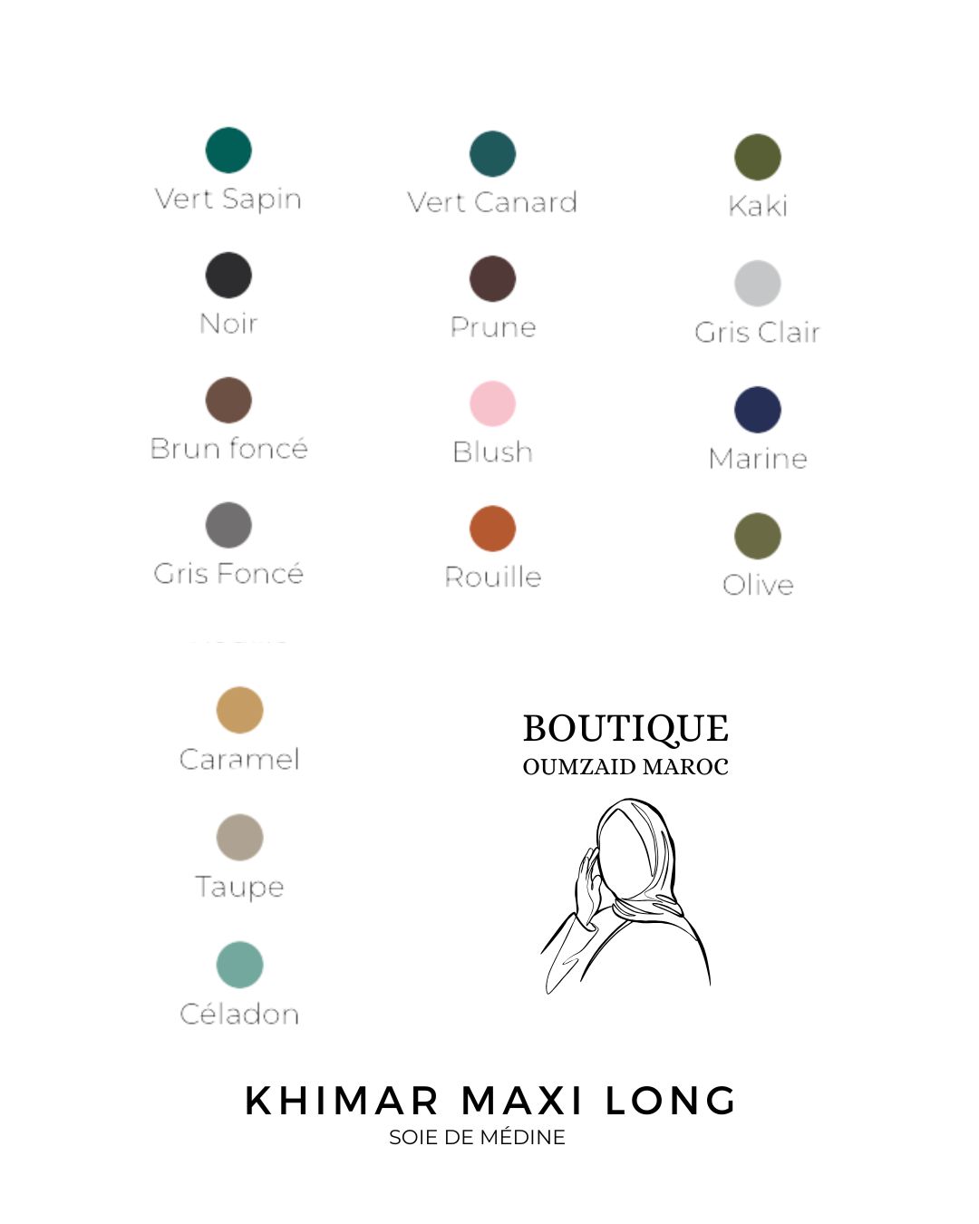 Khimar maxi long - soie de médine arrondis / Ref IO