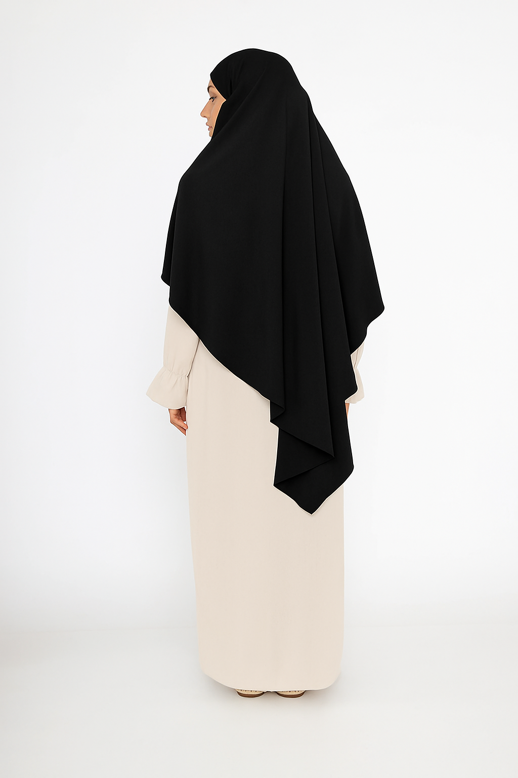 Khimar court en jazz – Élégance et liberté de mouvement | Mode pudique Maroc