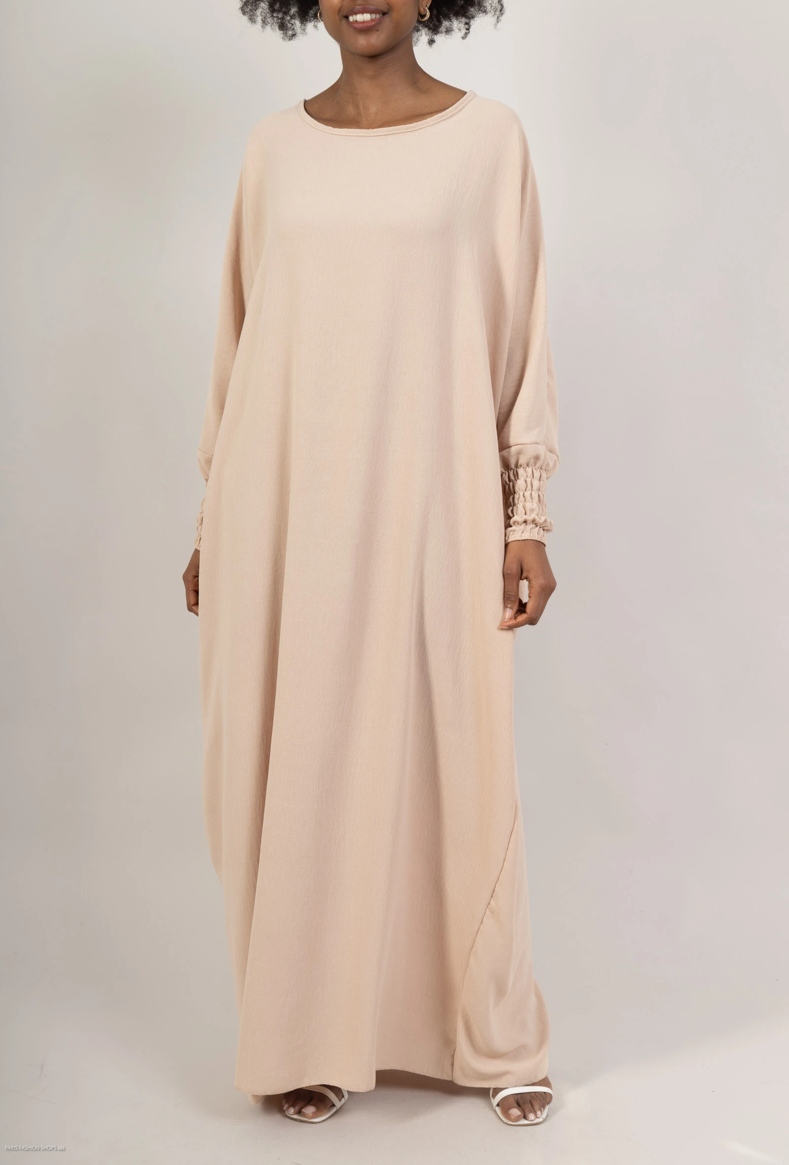 Abaya manches smockées en tissu jazz