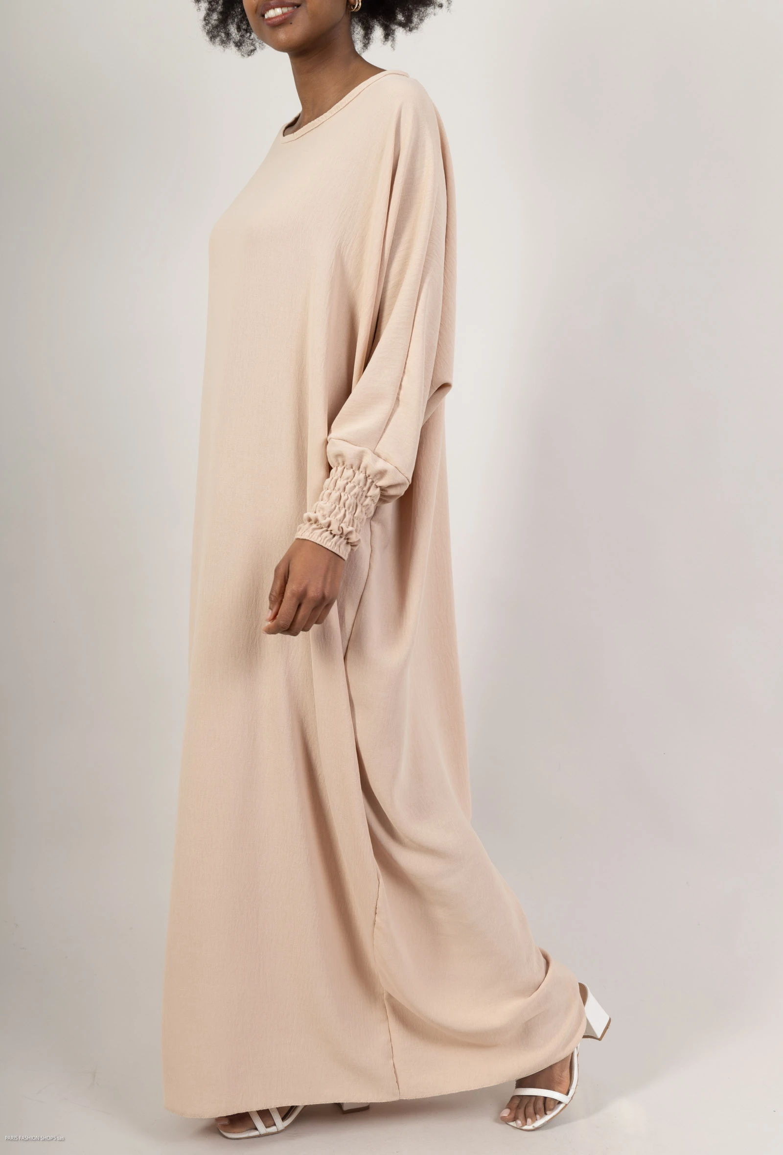 Abaya manches smockées en tissu jazz