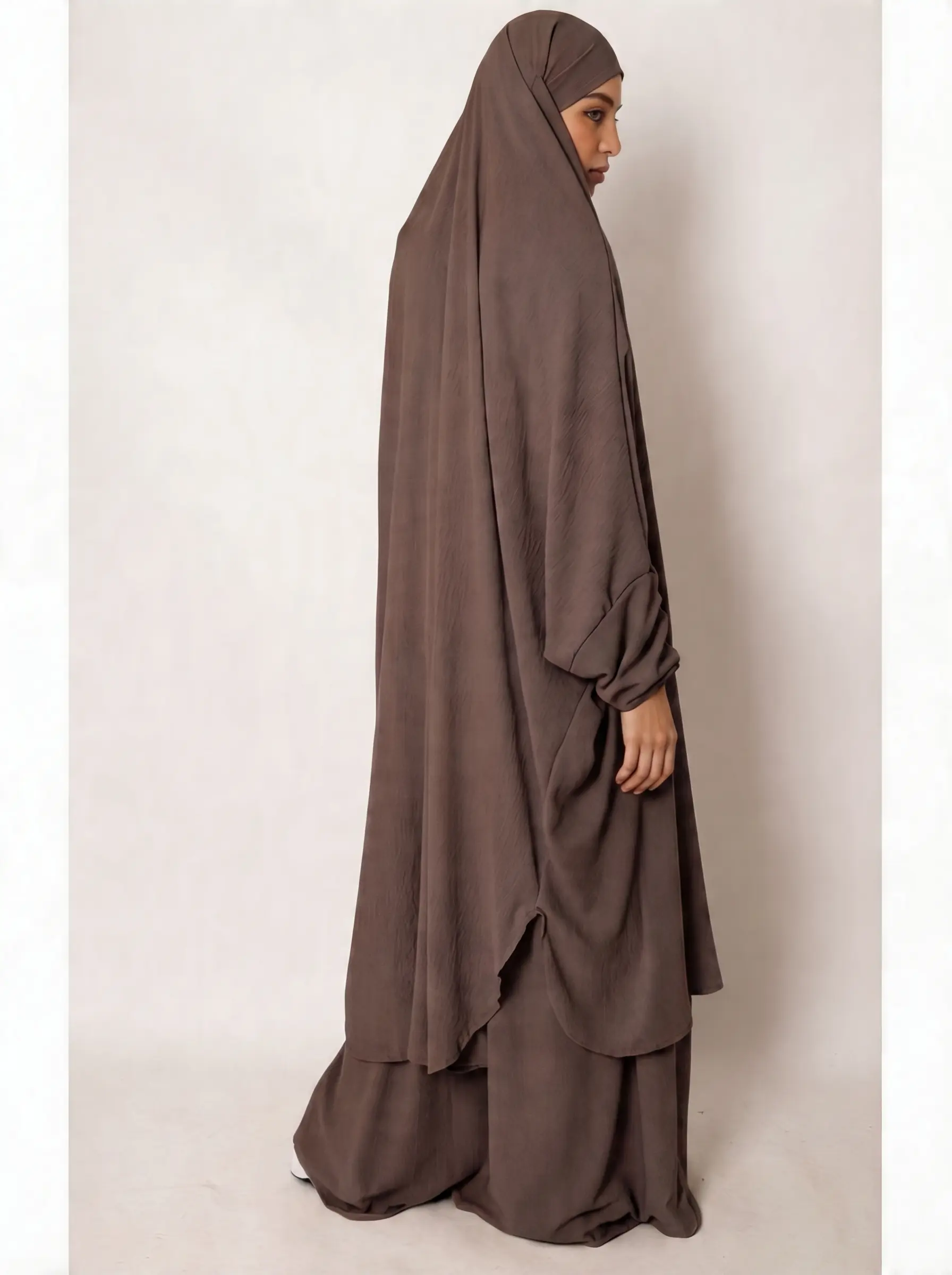 Jilbeb Femme Deux Pièces Jupe — Jazz Crêpe Froissé | Élégance Structurée & Tenue Couvrante