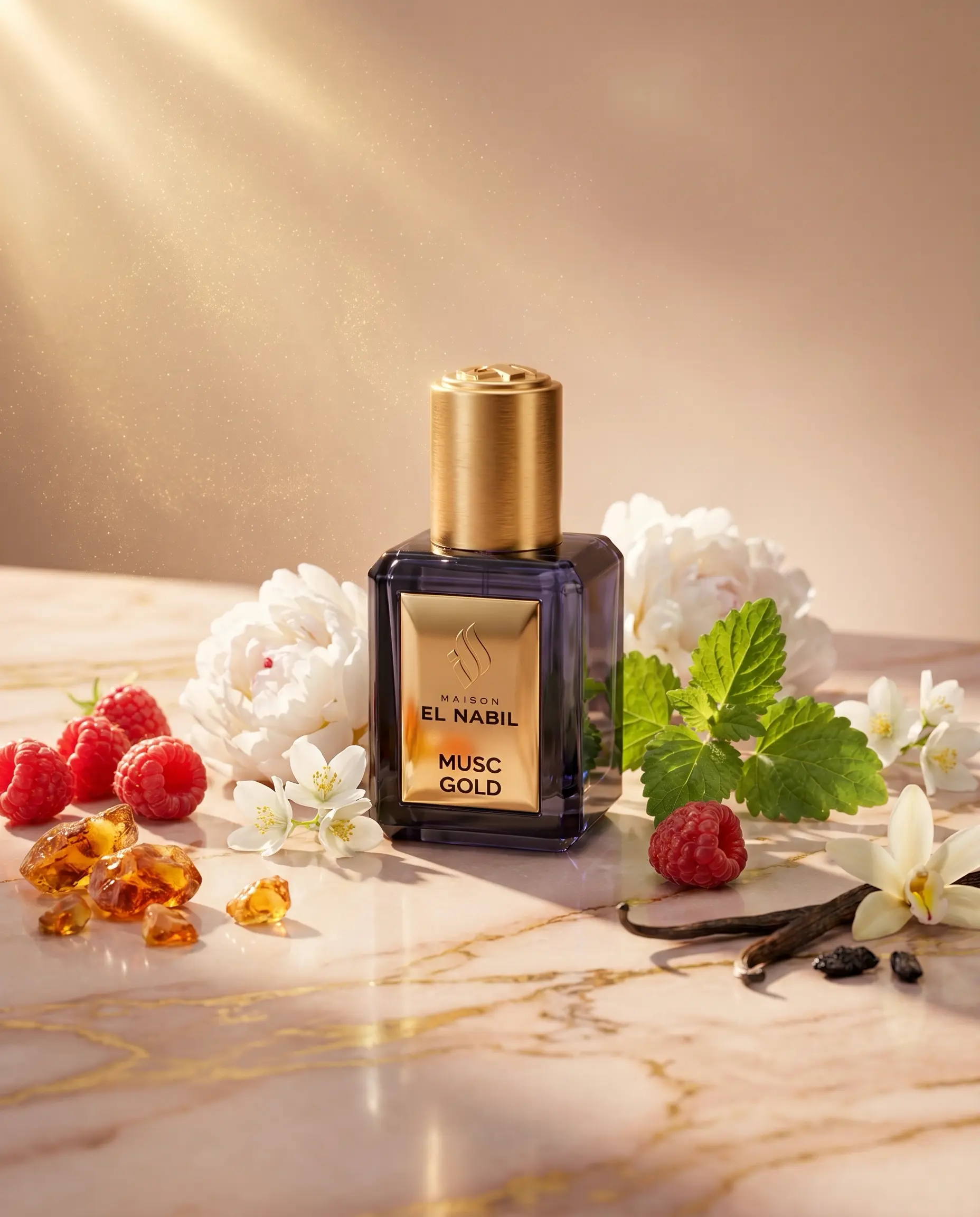 Parfum Musc Gold El Nabil Mixte, Roll-On 5ml Sans Alcool