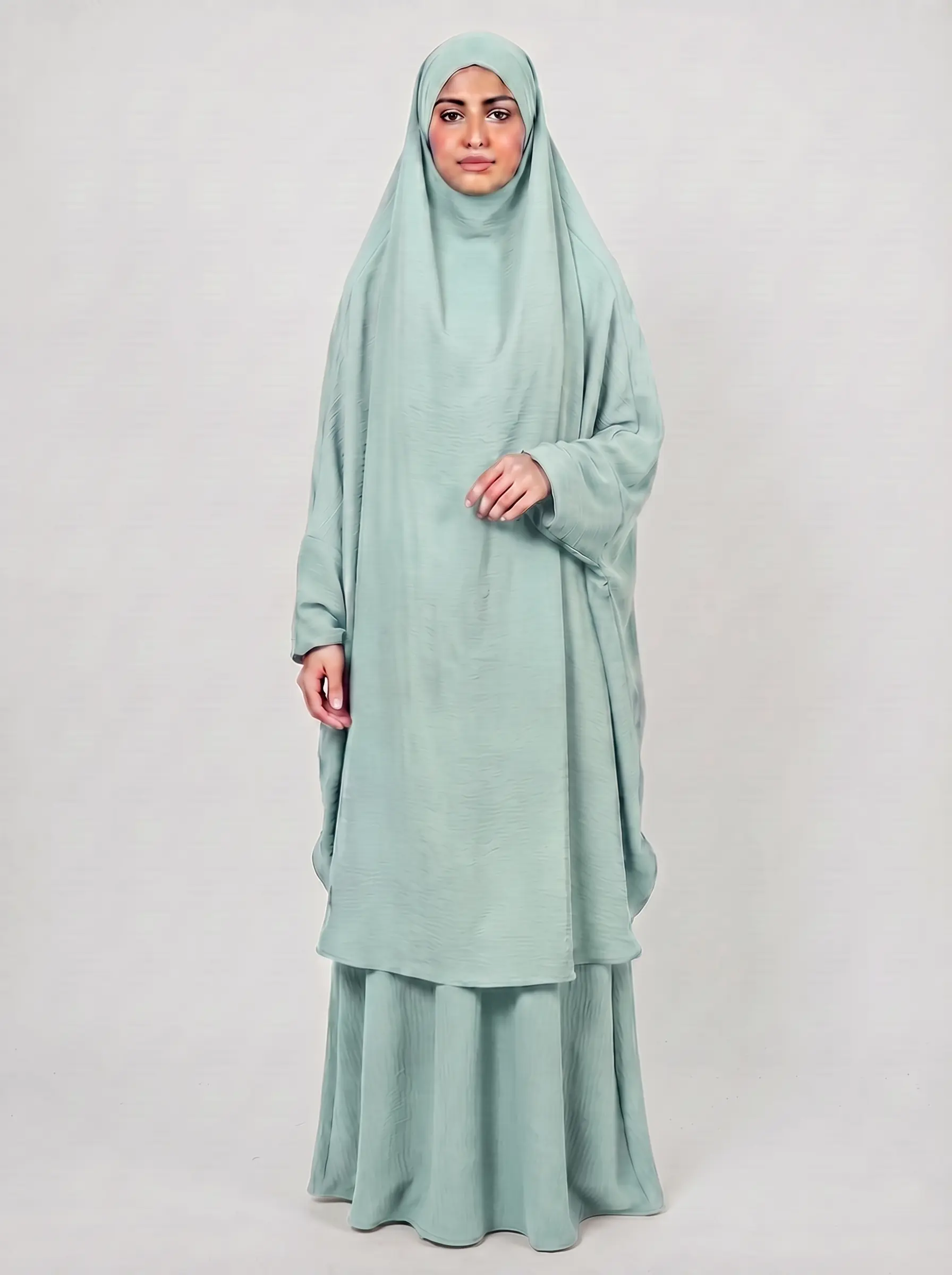 Jilbeb Femme Deux Pièces Jupe — Jazz Crêpe Froissé | Élégance Structurée & Tenue Couvrante