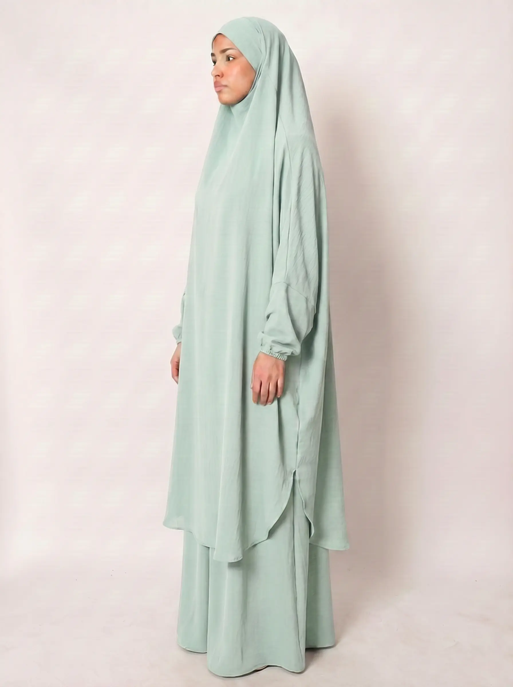 Jilbeb Femme Deux Pièces Jupe — Jazz Crêpe Froissé | Élégance Structurée & Tenue Couvrante