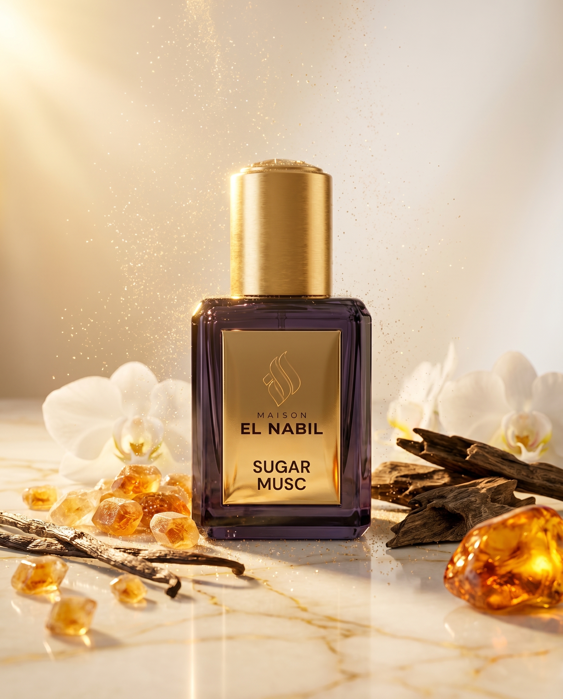 Parfum Musc Sugar El Nabil Mixte, Roll-On 5ml Sans Alcool