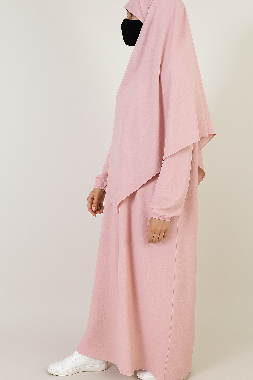  Ensemble abaya et khimar en tissu jazz Basique – Élégance pudique made in Italie | Vêtement mastour Maroc
