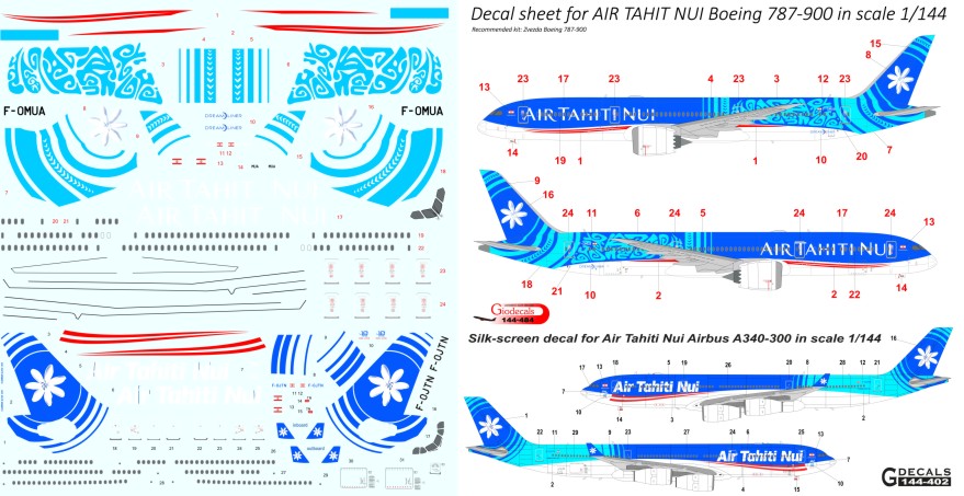  Air Tahiti Nui Boeing 787-9 & Airbus A340-300