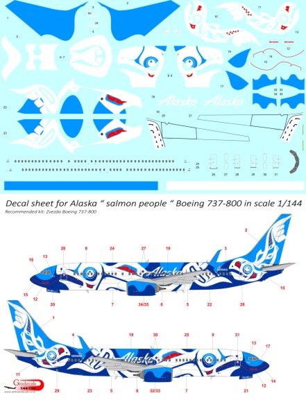  Alaska " X̱áat Ḵwáani Salmon " Boeing 737-800