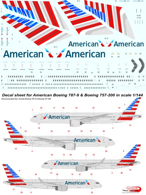  American Boeing 787-9 & Boeing 757-200