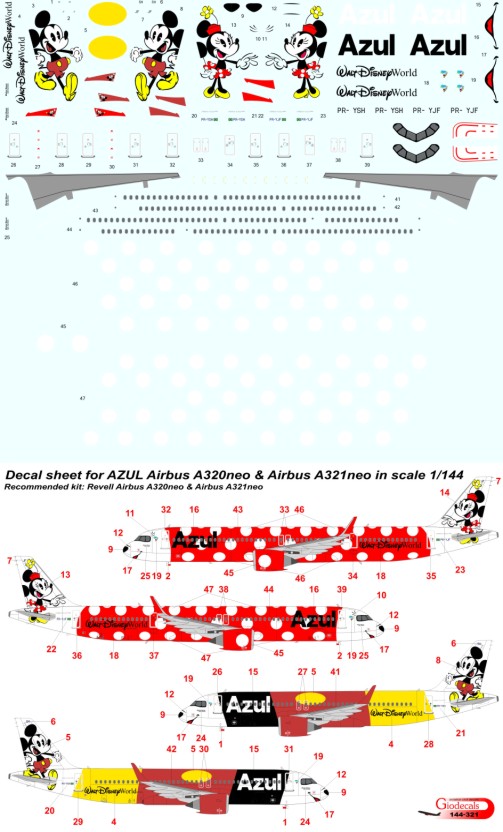Azul Airbus A320neo " mikey " & Airbus A321neo " minne "