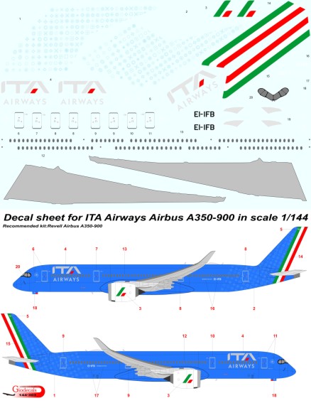 ITA Airways Airbus A350-900 in scale 1/144