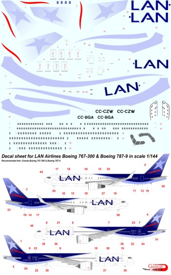 LAN Boeing 787-900 / Boeing 767-300