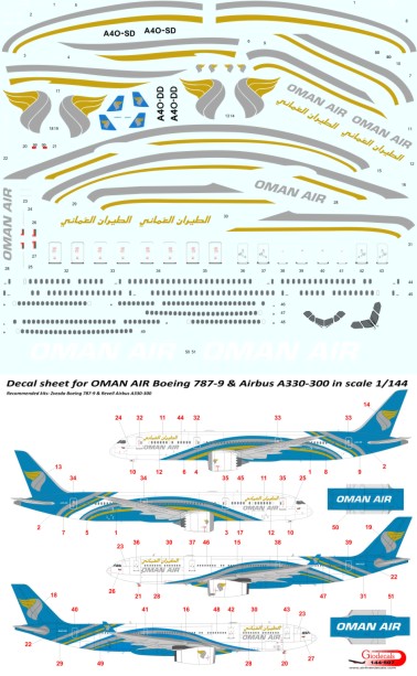 OmanAir Airbus A330-300 & Boeing 787-9