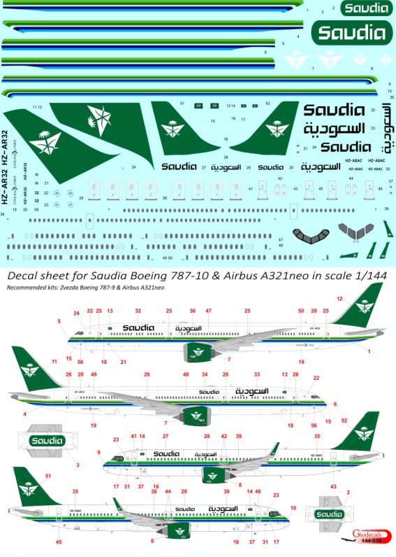 Saudia Boeing 787-10 & Airbus A321neo