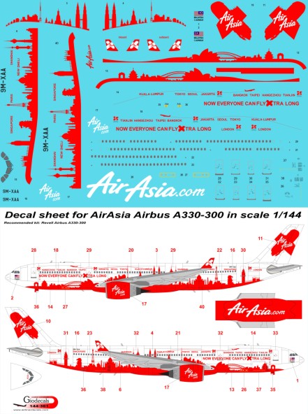 AirAsia " world cities " Airbus A330-300