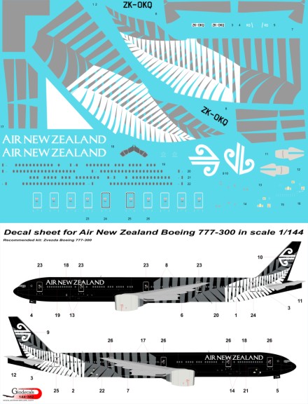  Air New Zealand  " all blacks " Boeing 777-300