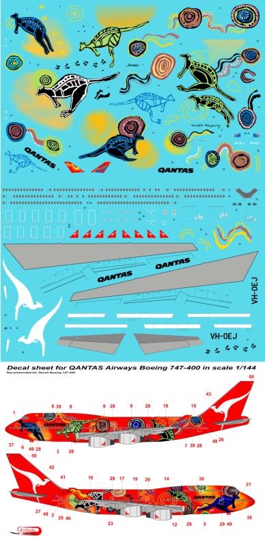 Qantas Airways " wunala dreaming " Boeing 747-400