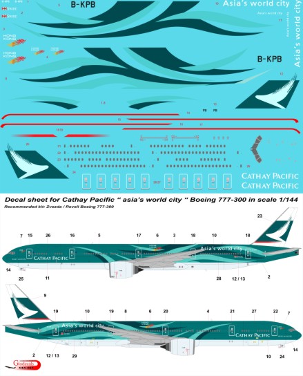 Cathay Pacific " Asia's world city " Boeing 777-300